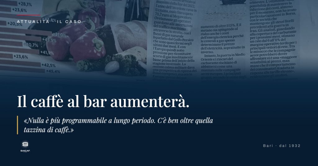 rincari caffè